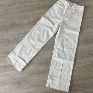 Women's Cream Flare & Wide Leg Jeans